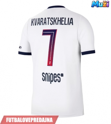 Lacne Muži Futbalové dres Paris Saint-Germain Khvicha Kvaratskhelia #7 2026-27 Krátky Rukáv - Preč
